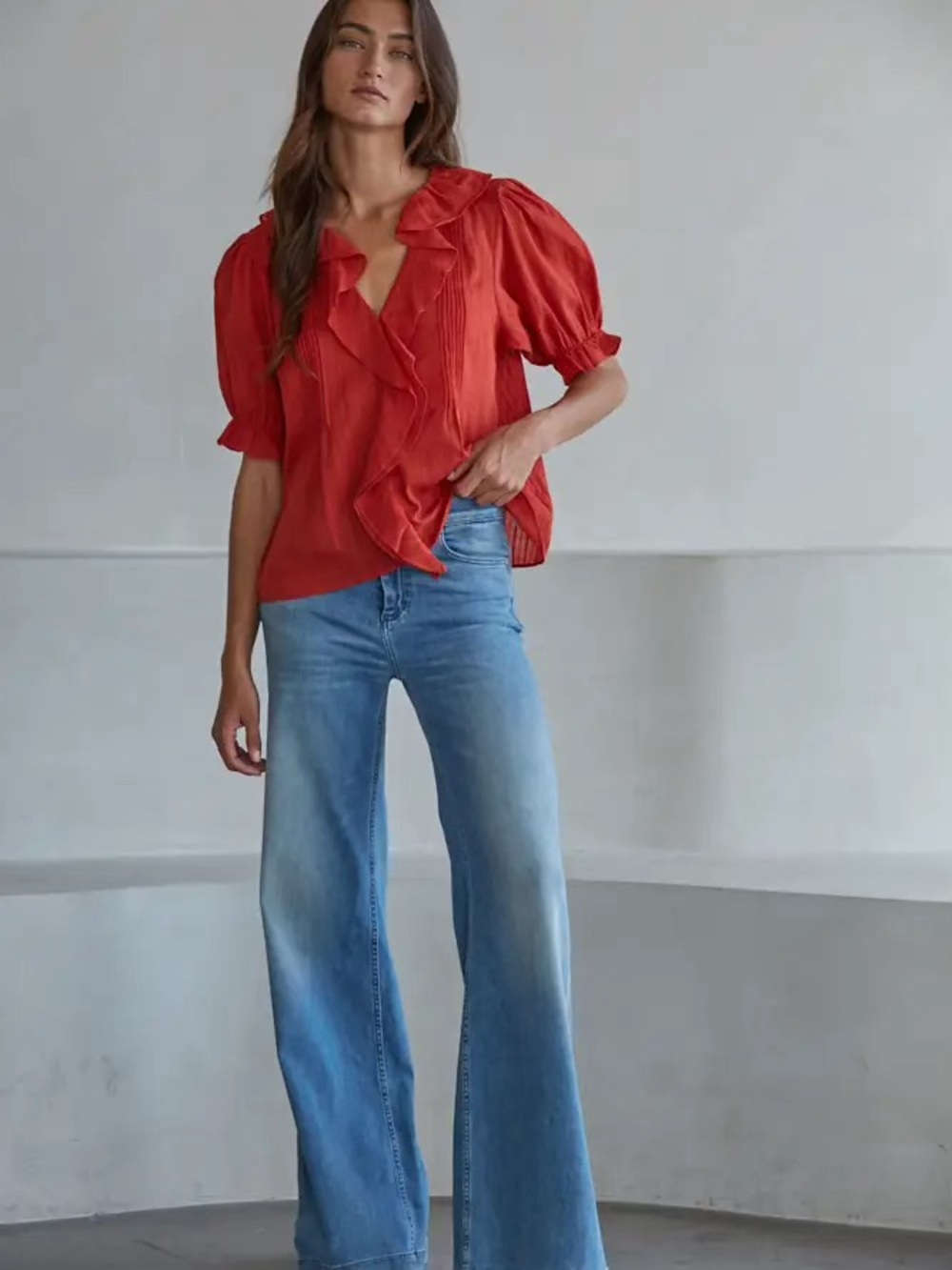 NWT By Together Wide Leg Light Blue Denim Jeans - Picture 6 of 6